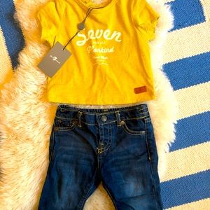 7 for all Mankind baby tee shirt and jeans